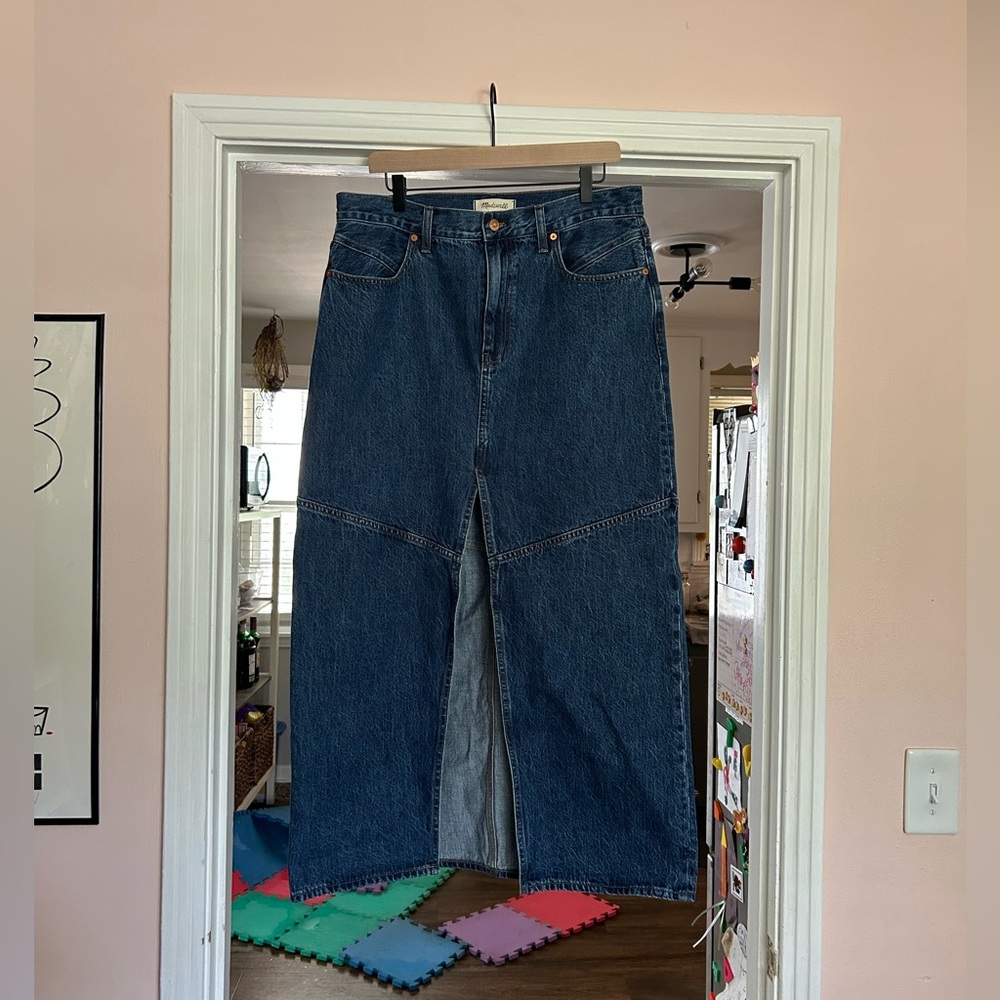Alexa Chung for Madewell Denim Maxi Skirt in Croswell Wash
